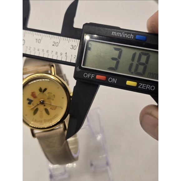 Laura Biagiotti Womens Swiss Quartz Watch Pink Leather Gold Floral 37mm Read* - Picture 7 of 16